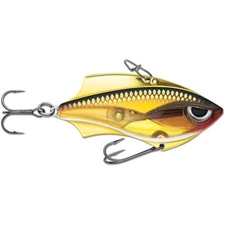 Rapala RapV Blade 5, 2 38 Oz, Vmc 6 And 8 Hooks, Metal Frame, Gold RVB05G